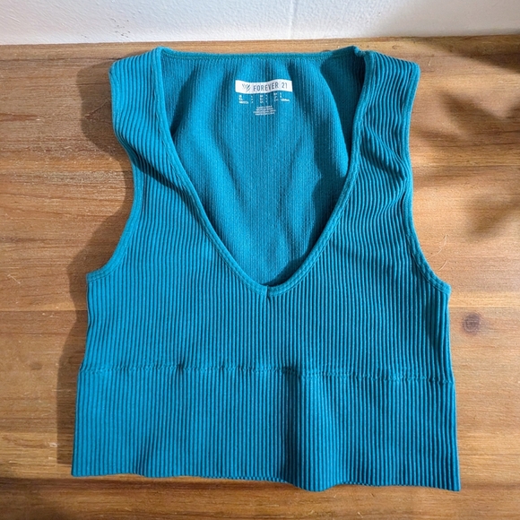 Forever 21 Deep Teal Ribbed Tank Top - Picture 2 of 4
